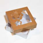 جعبه ویندوپک فلاور فرم قنادی سایز ۱۳ رنگ نسکافه ای